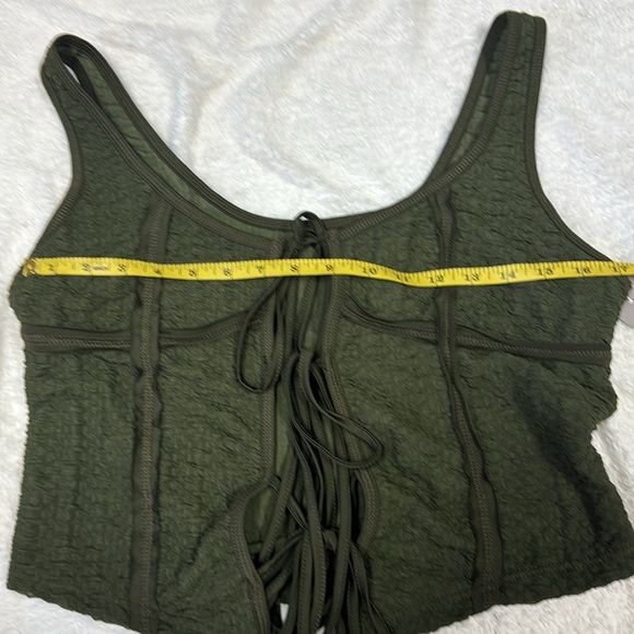 Missguided Green Fitted Smocked Tank summer top - Picture 5 of 5